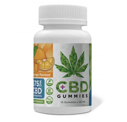 Euphoria CBD Gummies Orange 375 mg CBD, 15 pcs x 25 mg