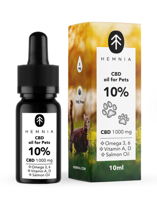 Hemnia CBD in salmon oil for animals - 10% CBD, 1000 mg, 10 ml