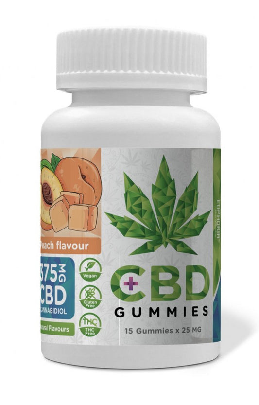 Euphoria CBD Gummies peach 375 mg CBD, 15 pcs x 25 mg