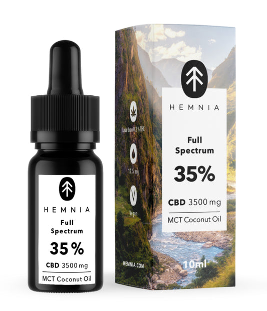 Hemnia Full Spectrum CBD MCT Coconut Oil 35%, 3500 mg, 10 ml