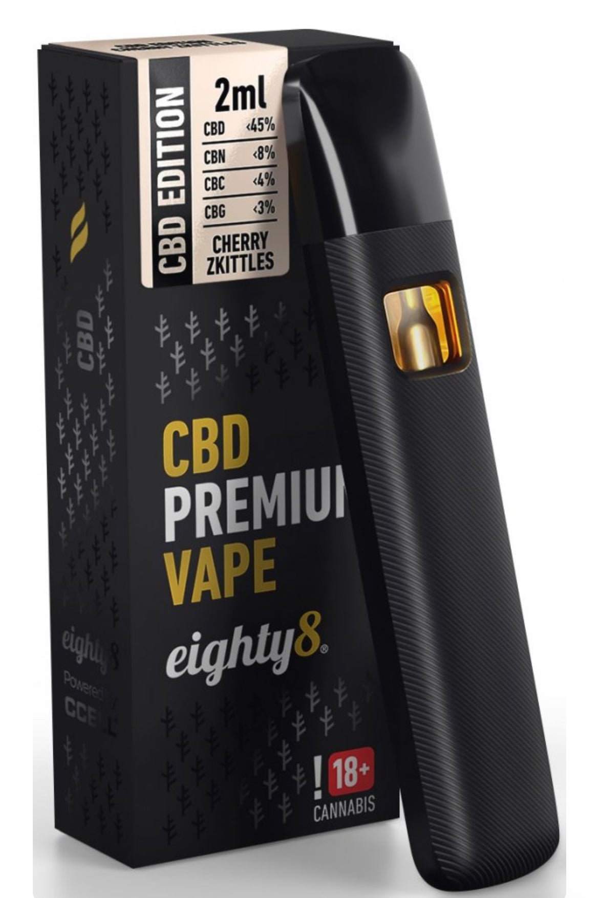 Eighty8 CBD Vape Pen Premium Cherry Zkittles, 45 % CBD, 2 ml