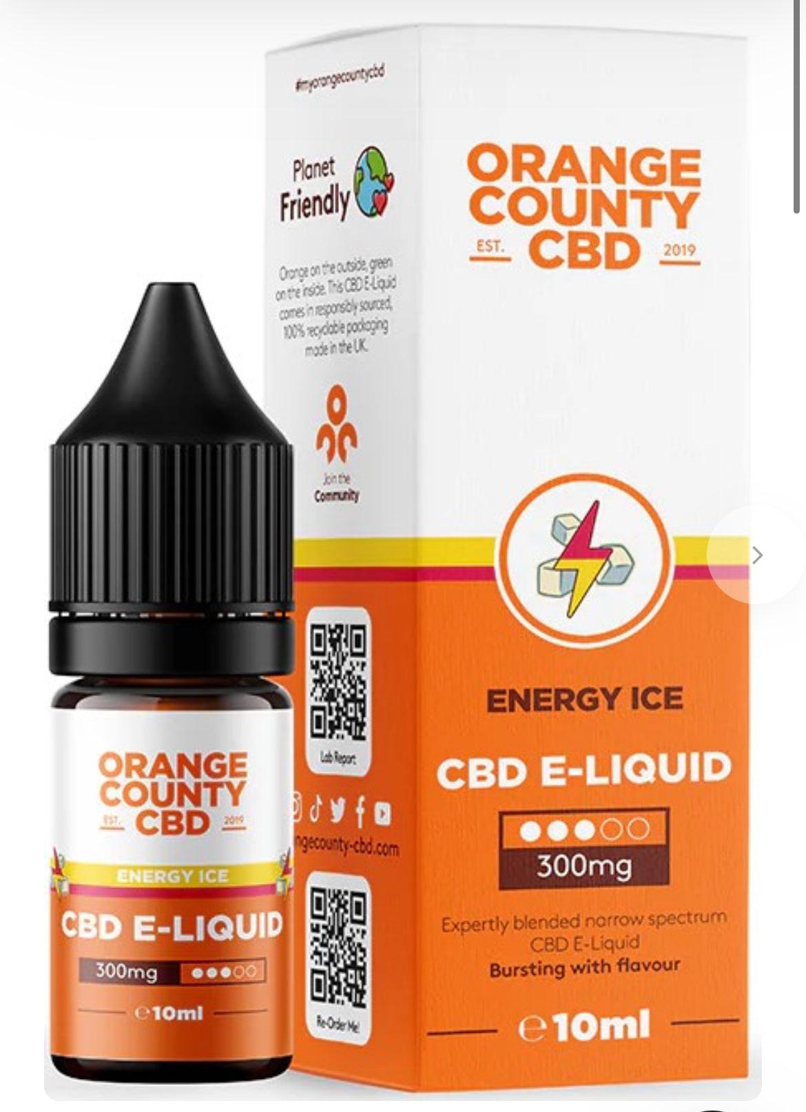 Orange County CBD E-Liquid Energy Ice, CBD 300 mg, 10 ml