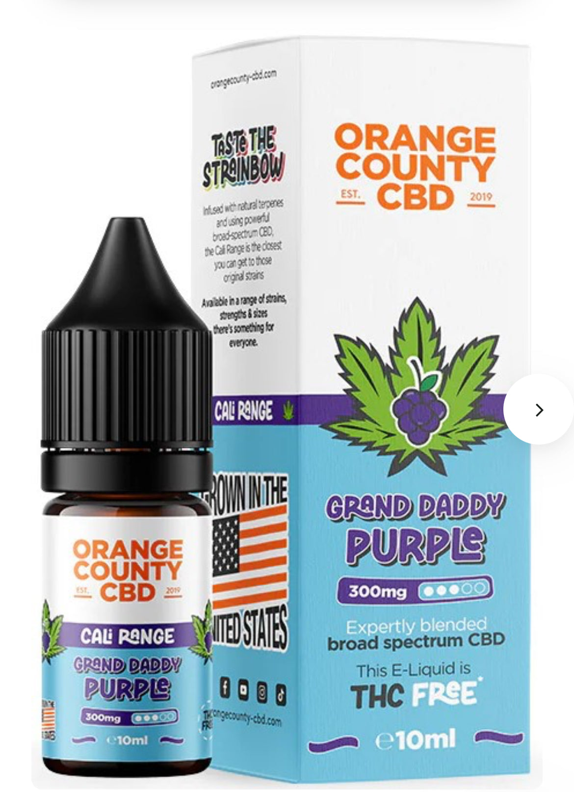 Orange County CBD E-Liquid Grand Daddy Purple, CBD 300 mg, 10 ml