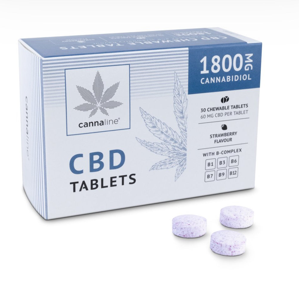 Cannaline CBD Tablets with Bcomplex, 1800 mg CBD, 30 x 60 mg