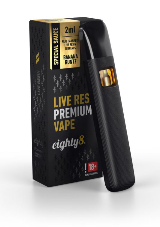 Eighty8 CBD Live Resin Vape Banana Runtz, 92 % CBD, 2 ml