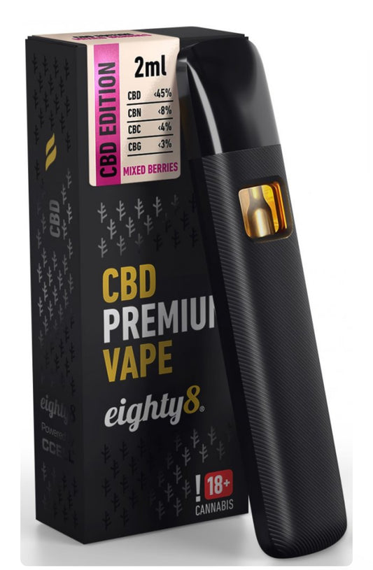 Eighty8 CBD Vape Pen Premium Mixed Berries, 45 % CBD, 2 ml