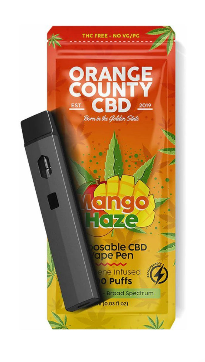 Orange County CBD Vape Pen Mango Haze, 600mg CBD, 1ml