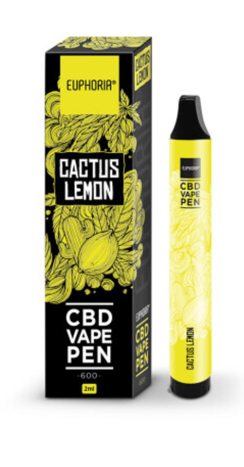 Euphoria CBD Disposable Vape Pen Cactus Lemon, 2 ml