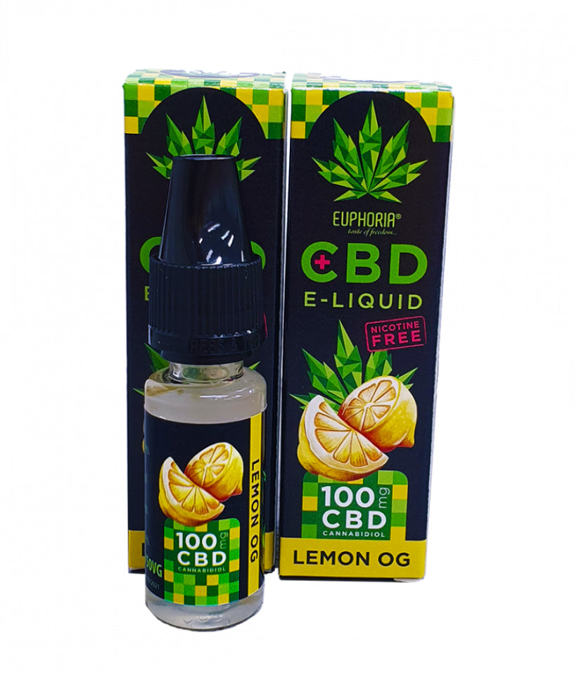 Euphoria CBD E-Liquid Lemon OG 10ml, 100mg CBD