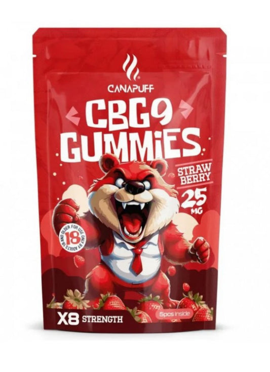 CanaPuff CBG9 Gummies Strawberry, 5 pcs x 25 mg CBG9, 125 mg