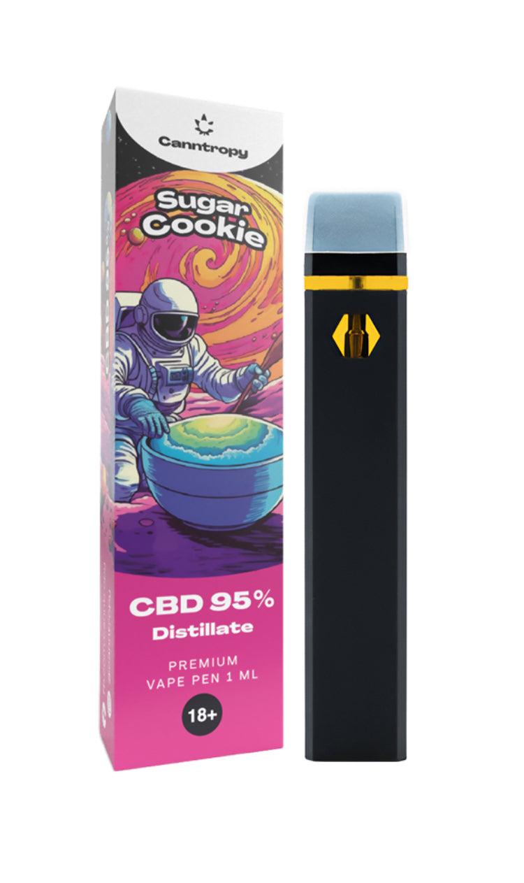 Canntropy CBD Disposable Vape Pen Sugar Cookie, CBD 95 %, 1 ml