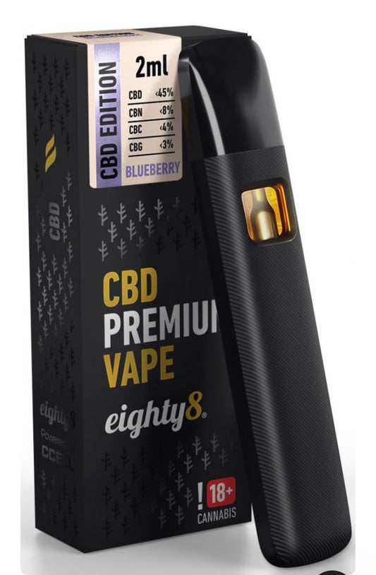 Eighty8 CBD Vape Pen Premium Blueberry, 45 % CBD, 2 ml