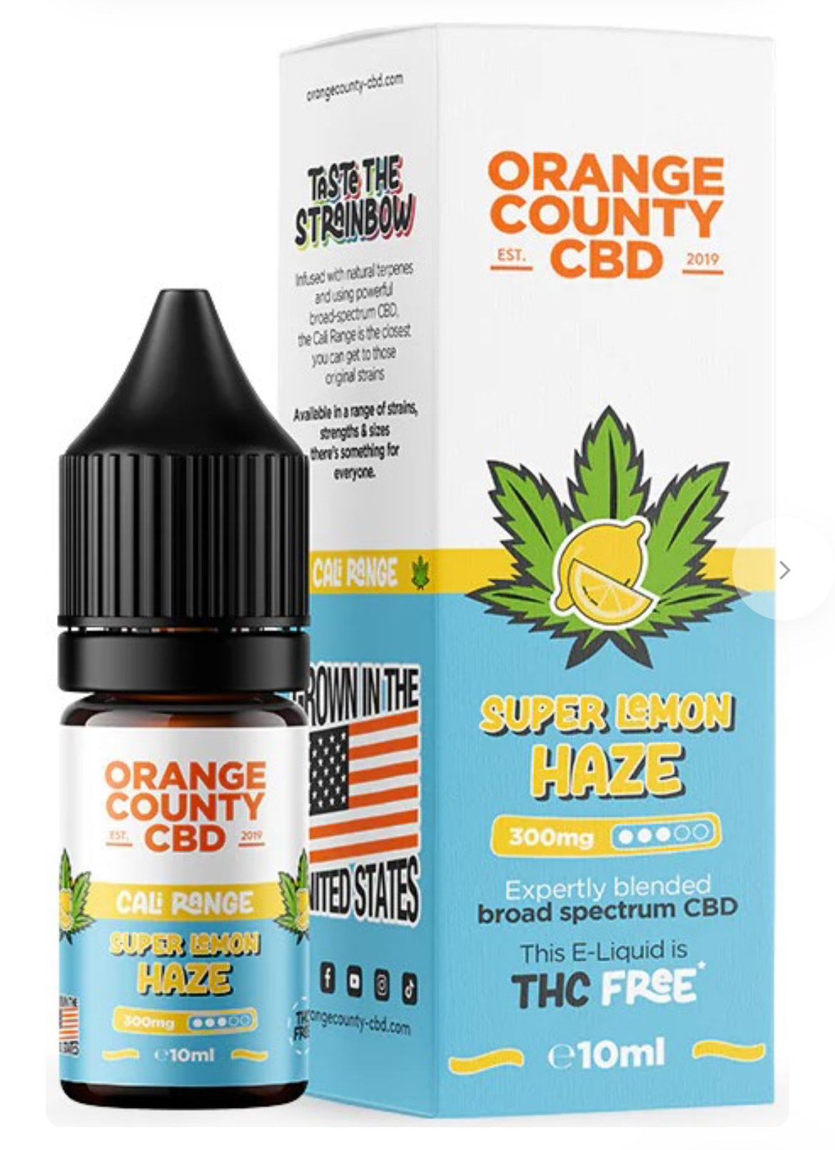 Orange County CBD E-Liquid Super Lemon Haze, CBD 300 mg, 10 ml