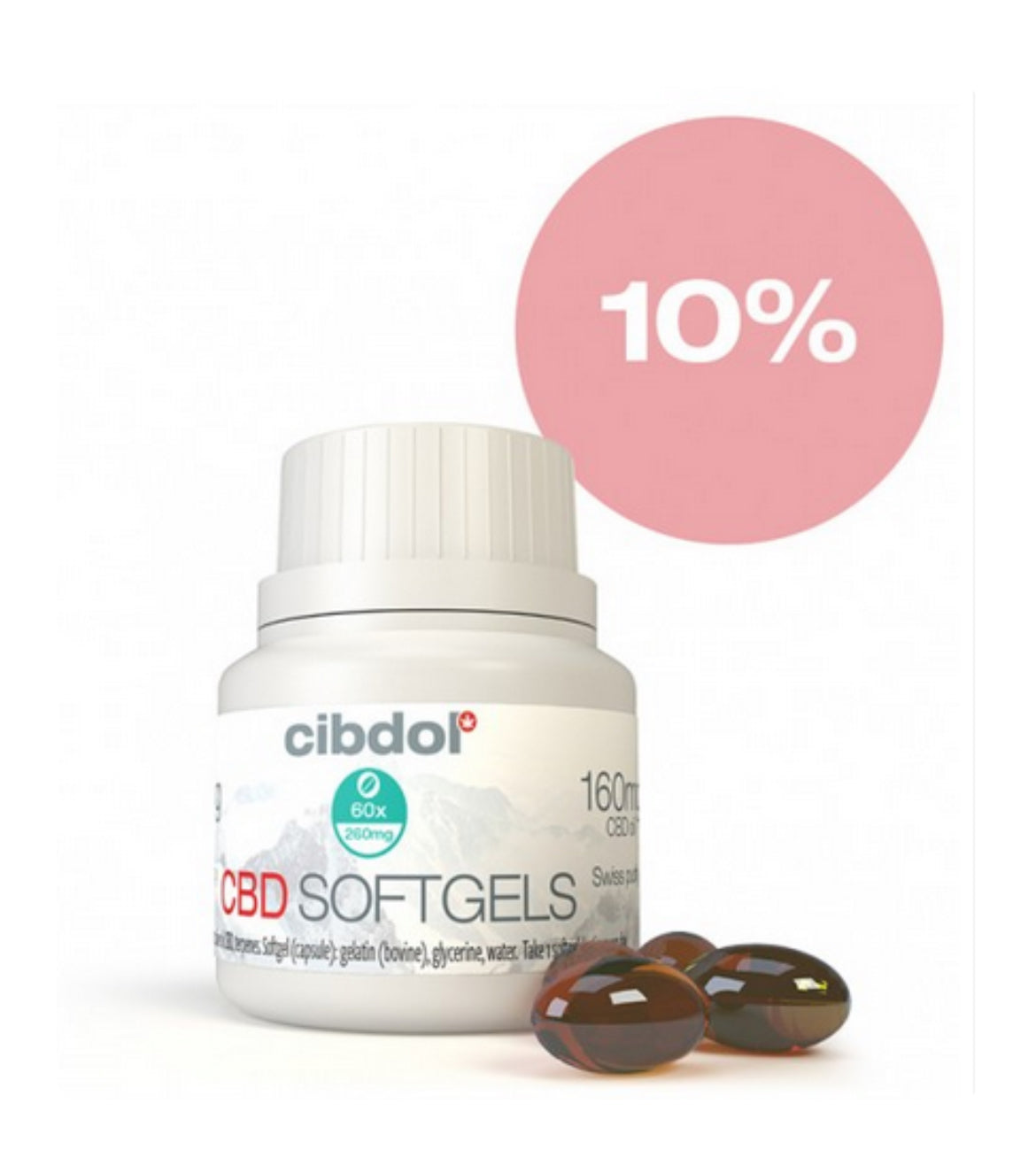 Cibdol CBD Softgels 10%, 60x16mg, 960 mg