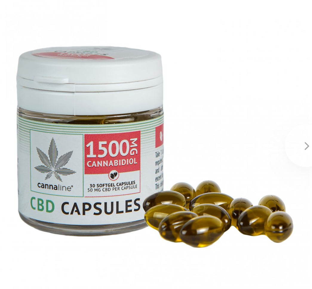 Cannaline CBD Softgel Capsules - 1500mg CBD, 30 x 50 mg