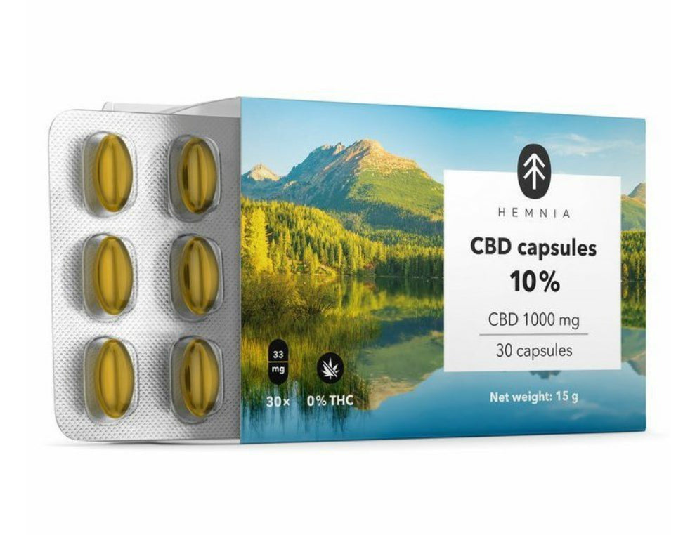 Hemnia CBD capsules 10%, 1000 mg, 30 pcs