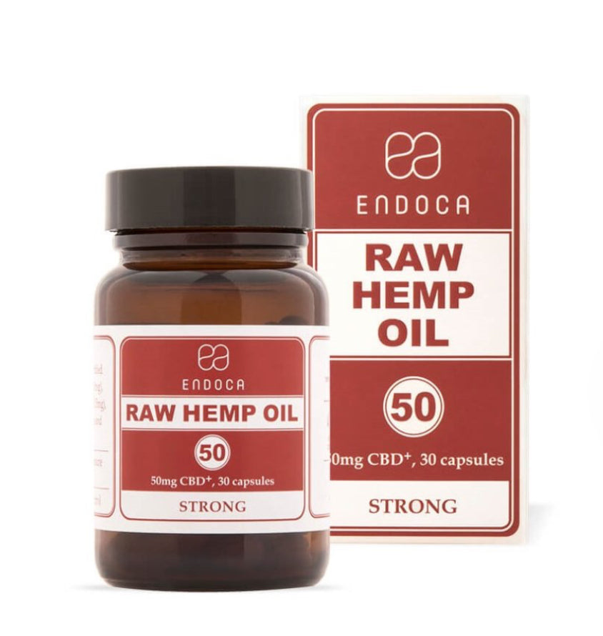 Endoca RAW Hemp Oil Capsules 1500 mg CBD + CBDa, 30 pcs