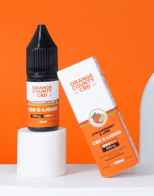 Orange County CBD E-Liquid Strawberry and Lime, CBD 300 mg, 10 ml