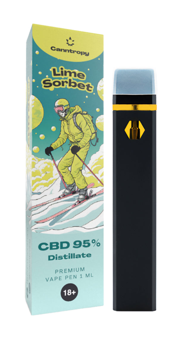 Canntropy CBD Disposable Vape Pen Lime Sorbet, CBD 95 %, 1 ml