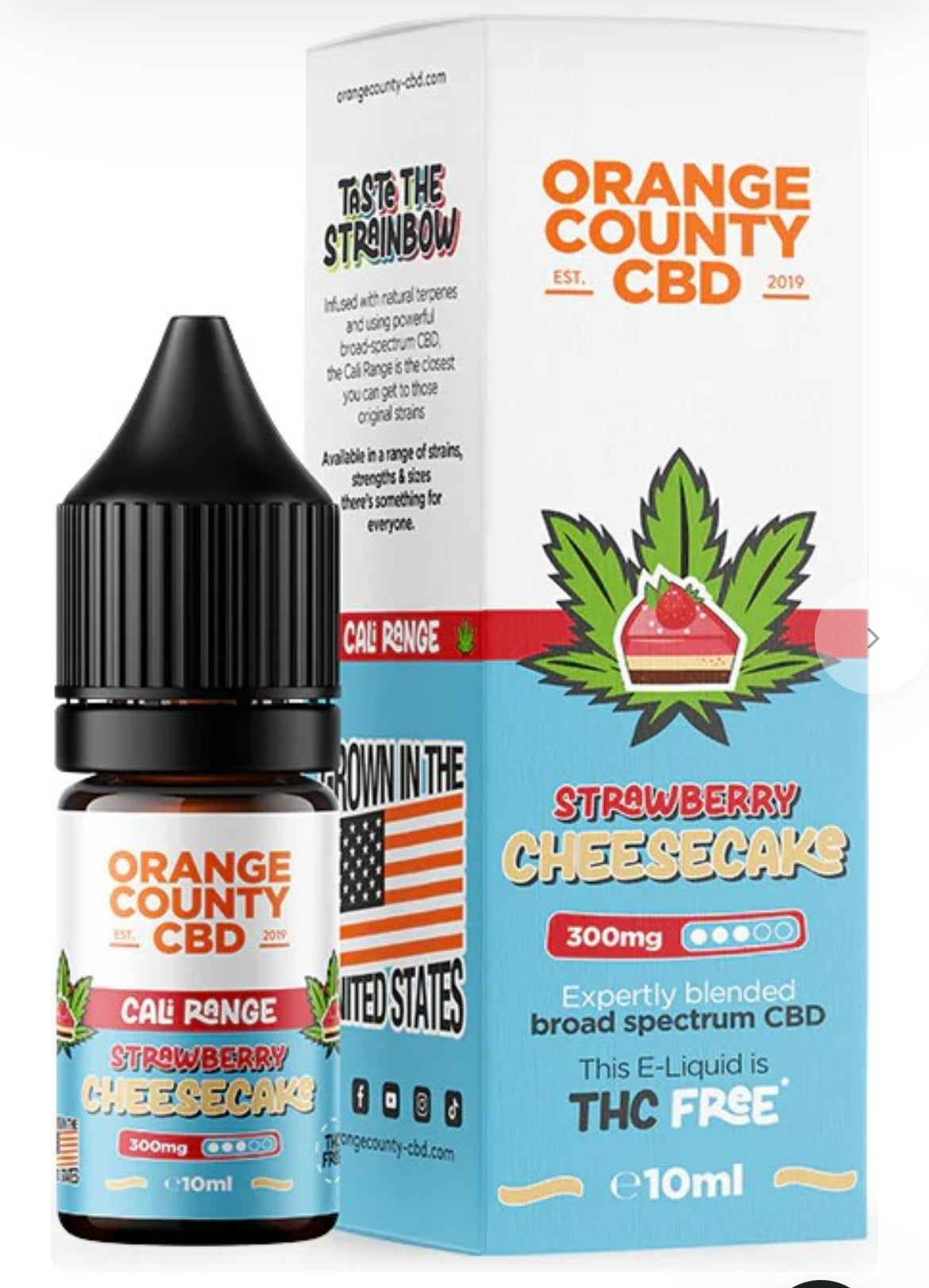 Orange County CBD E-Liquid Strawberry Cheesecake, CBD 300 mg, 10 ml