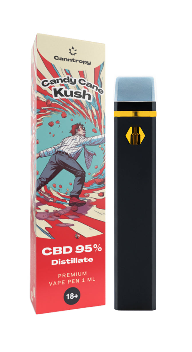 Canntropy CBD Disposable Vape Pen Candy Cane Kush, CBD 95 %, 1 ml