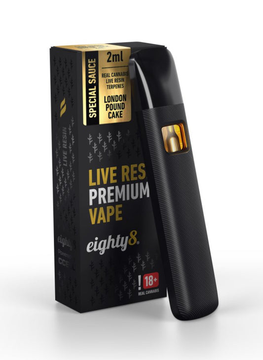 Eighty8 CBD Live Resin Vape London Pound Cake, 92 % CBD, 2 ml