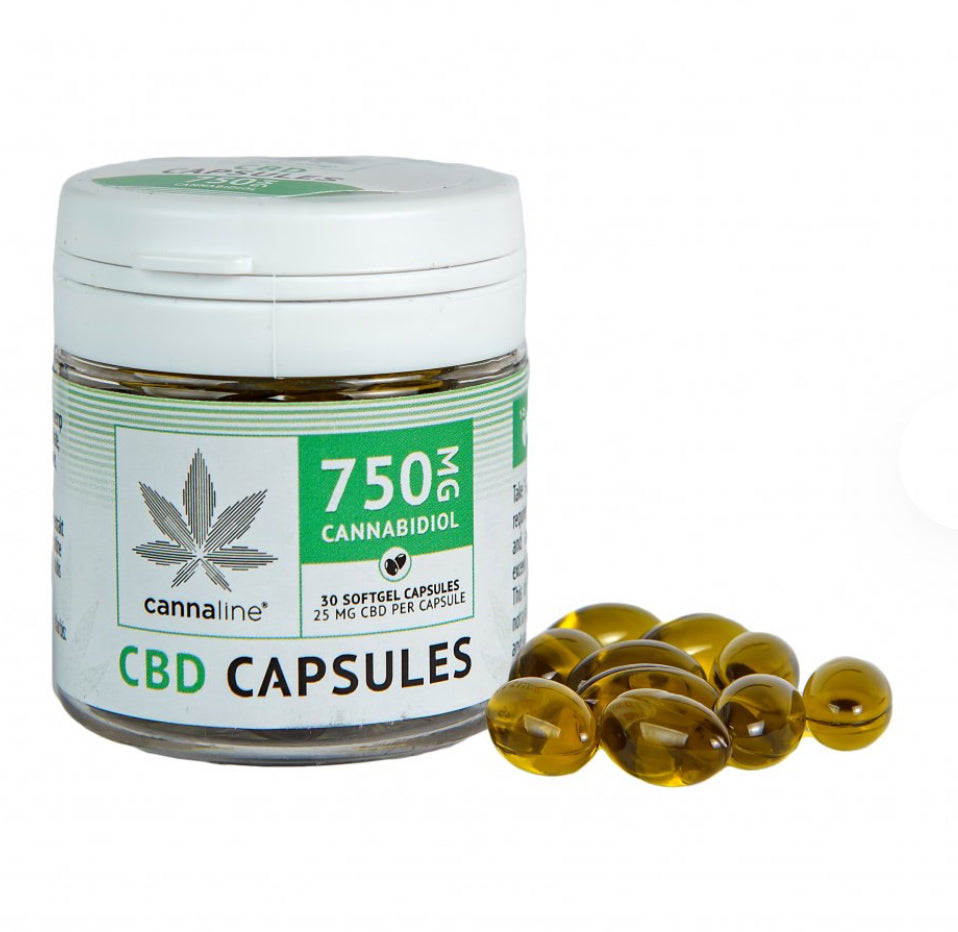 Cannaline CBD Softgel Capsules - 750mg CBD, 30 x 25 mg