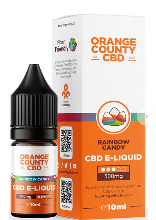 Orange County CBD E-Liquid Rainbow Candy, CBD 300 mg, 10 ml