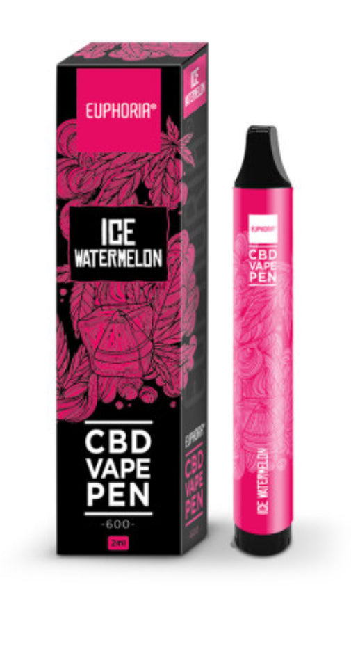 Euphoria CBD Disposable Vape Pen Ice Watermelon, 2 ml