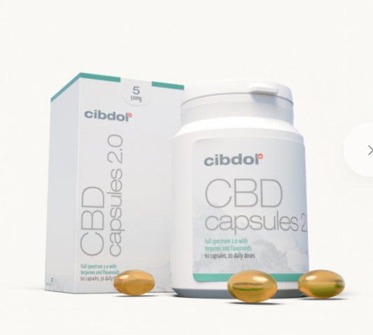 Cibdol softgel capsules 5% CBD, 500 mg CBD, 60 capsules