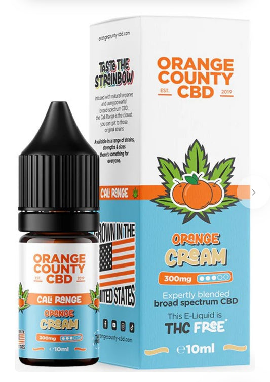 Orange County CBD E-Liquid Orange Cream, CBD 300 mg, 10 ml