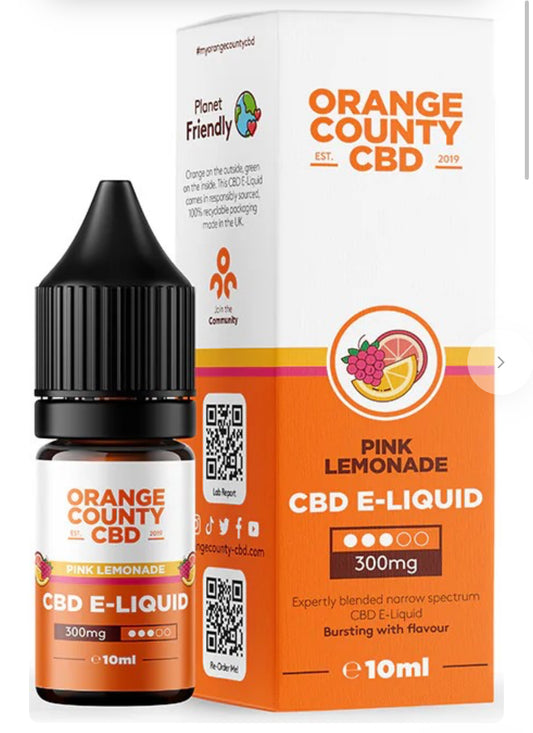 Orange County CBD E-Liquid Pink Lemonade, CBD 300 mg, 10 ml