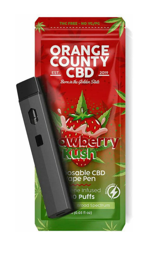 Orange County CBD Vape Pen Strawberry Kush, 600mg CBD, 1ml