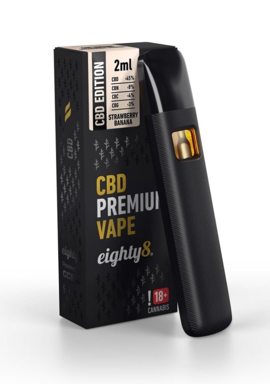 Eighty8 CBD Vape Strawberry Banana, 92 % CBD, 2 ml