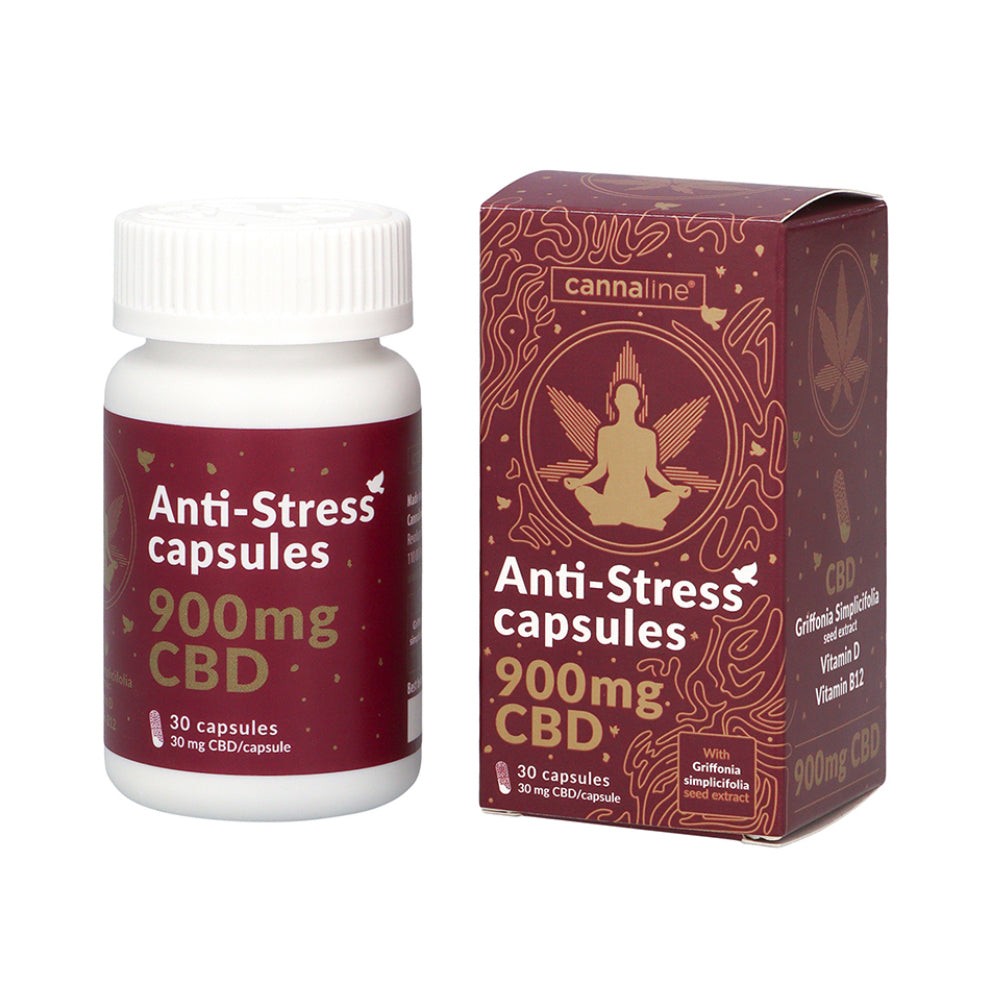 Cannaline CBD Anti-Stress Capsules - 900mg CBD, 30 x 30 mg