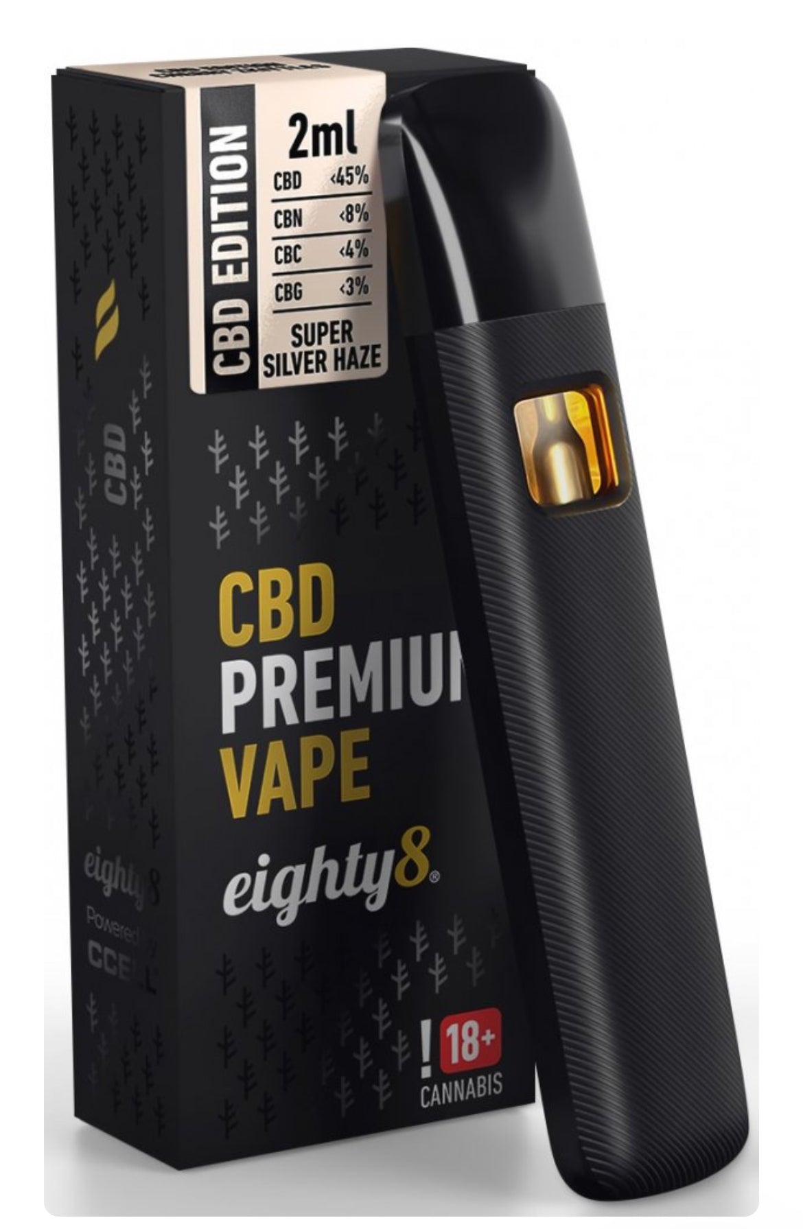 Eighty8 CBD Vape Pen Premium Super Silver Haze, 45 % CBD, 2 ml