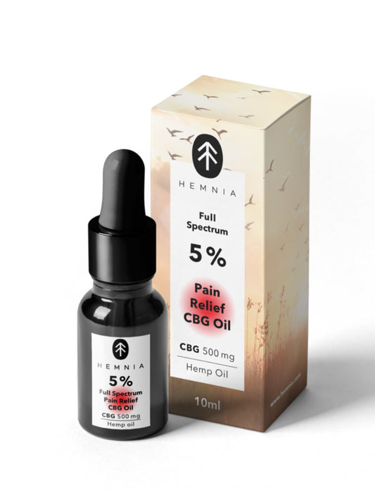 Full spectrum Pain Relief CBG oil - 5 % CBG, 5 % CBD, 500 mg, 10 ml